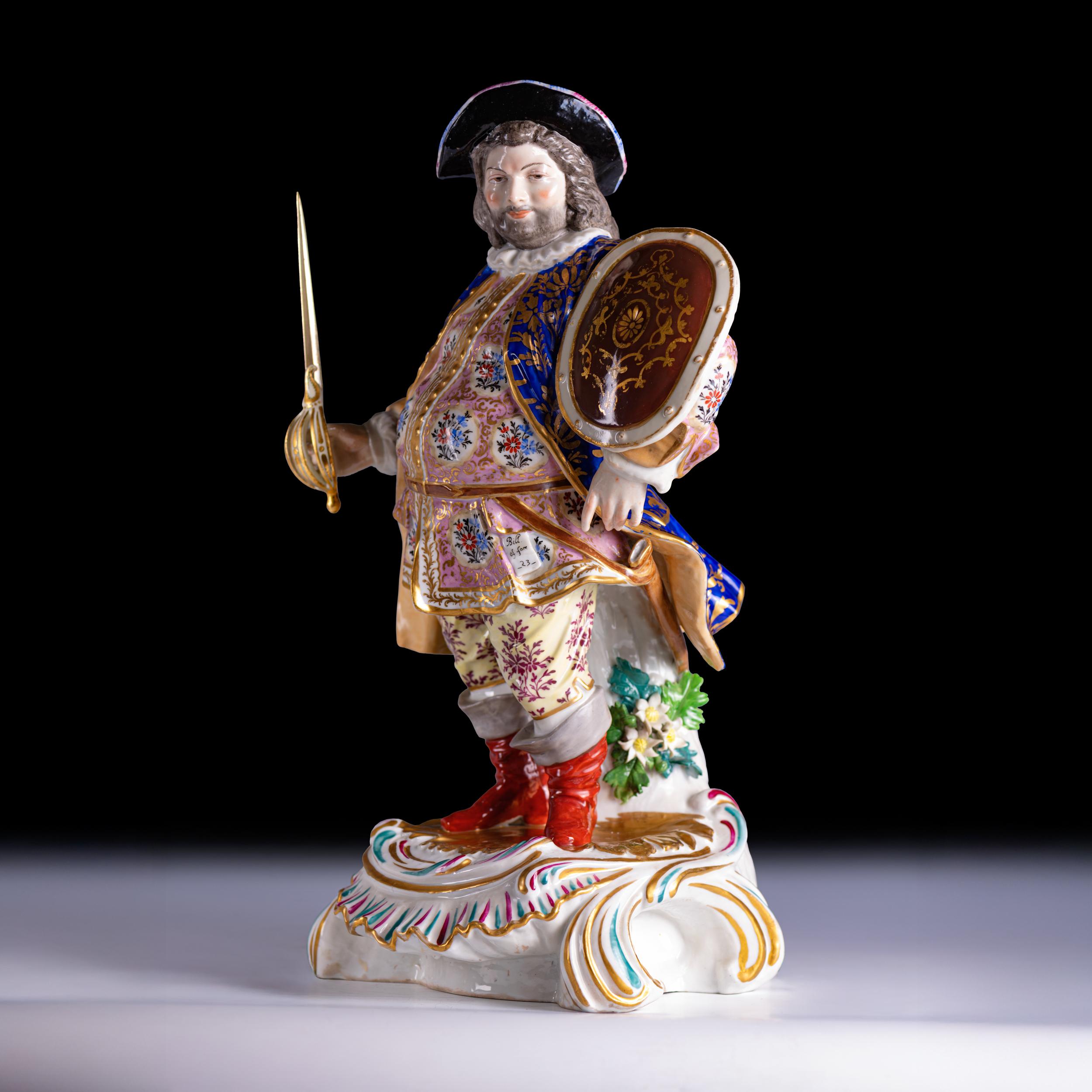 Victorien Figure en porcelaine de Derby du 19e siècle représentant John Falstaff The Merry Wives Of Windsor en vente