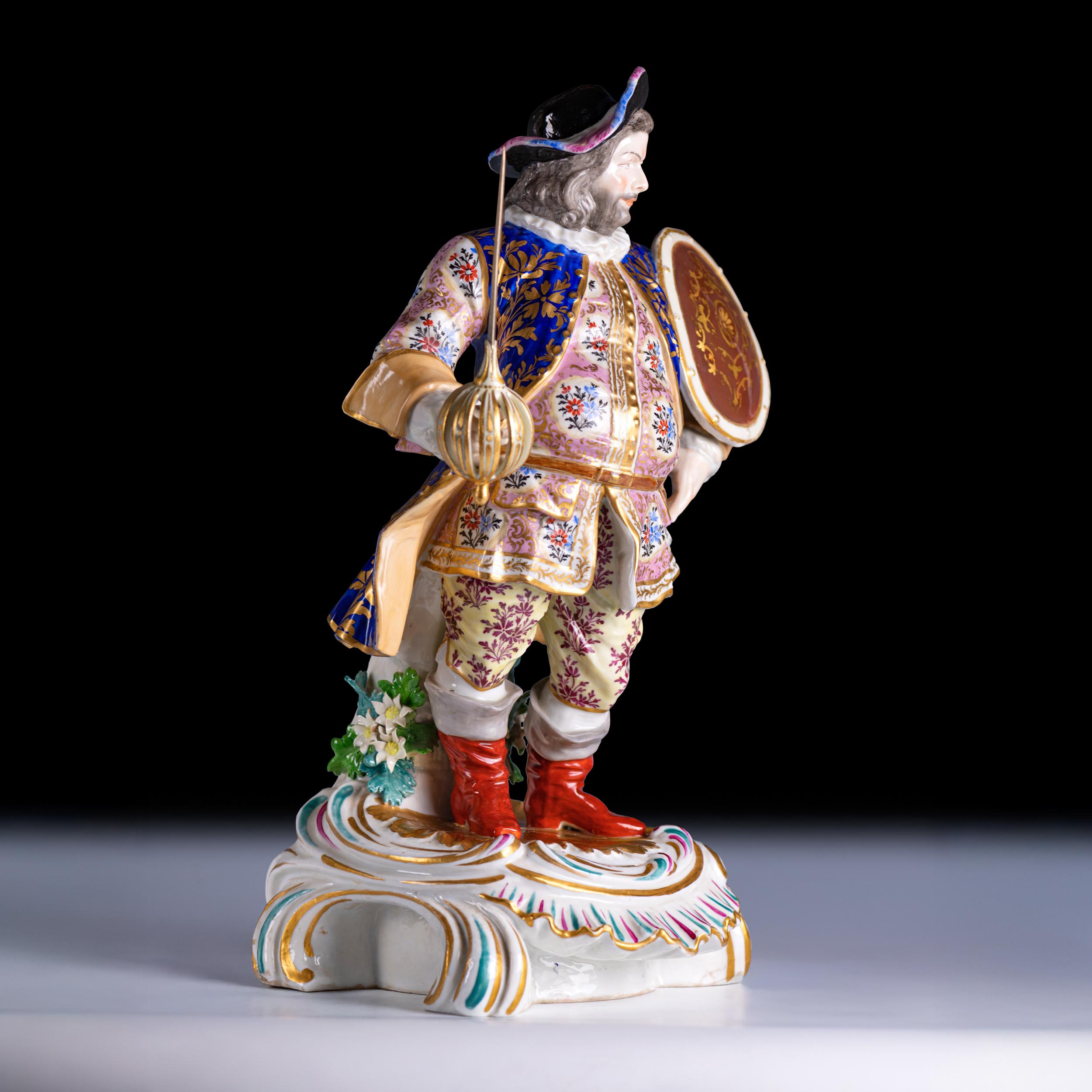 Peint à la main Figure en porcelaine de Derby du 19e siècle représentant John Falstaff The Merry Wives Of Windsor en vente