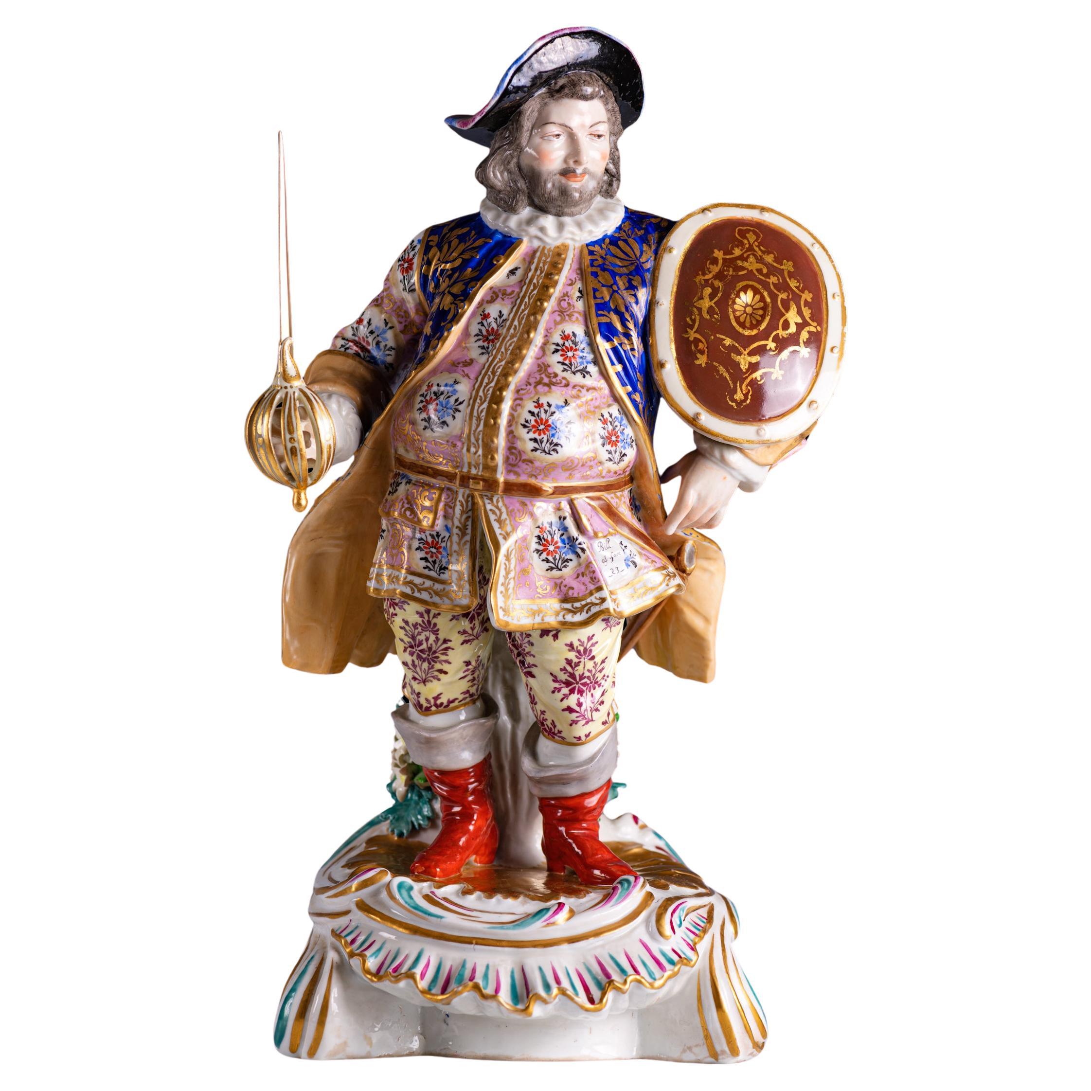 Figure en porcelaine de Derby du 19e siècle représentant John Falstaff The Merry Wives Of Windsor en vente