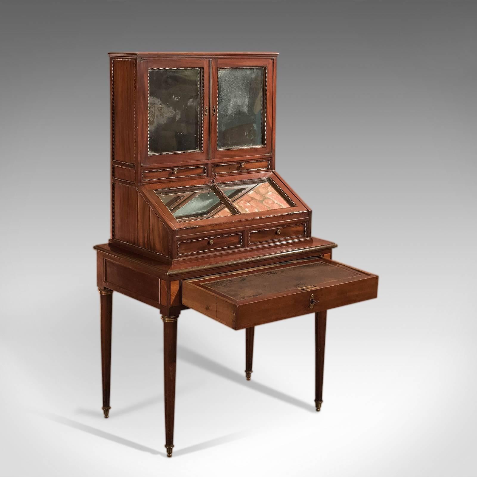 Empire 19th Century Desk, Antique Bonheur du Jour, Gamichon a Paris For Sale