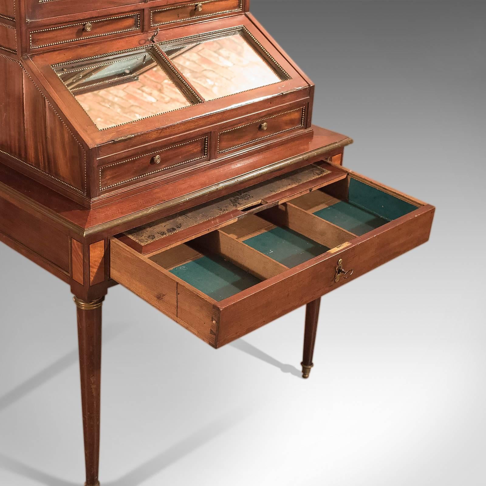 19th Century Desk, Antique Bonheur du Jour, Gamichon a Paris In Good Condition For Sale In Hele, Devon, GB
