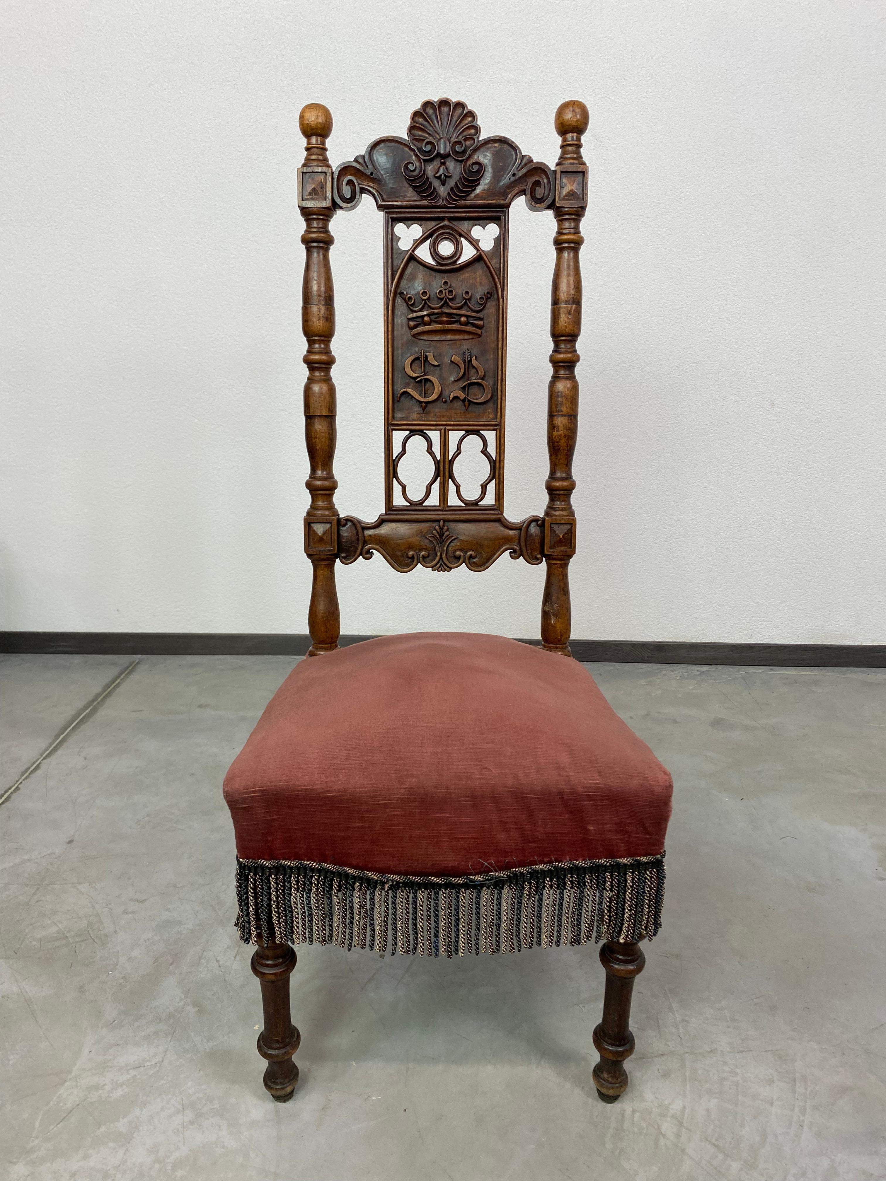 Chaise de bureau du 19ème siècle en état d'origine vintage.