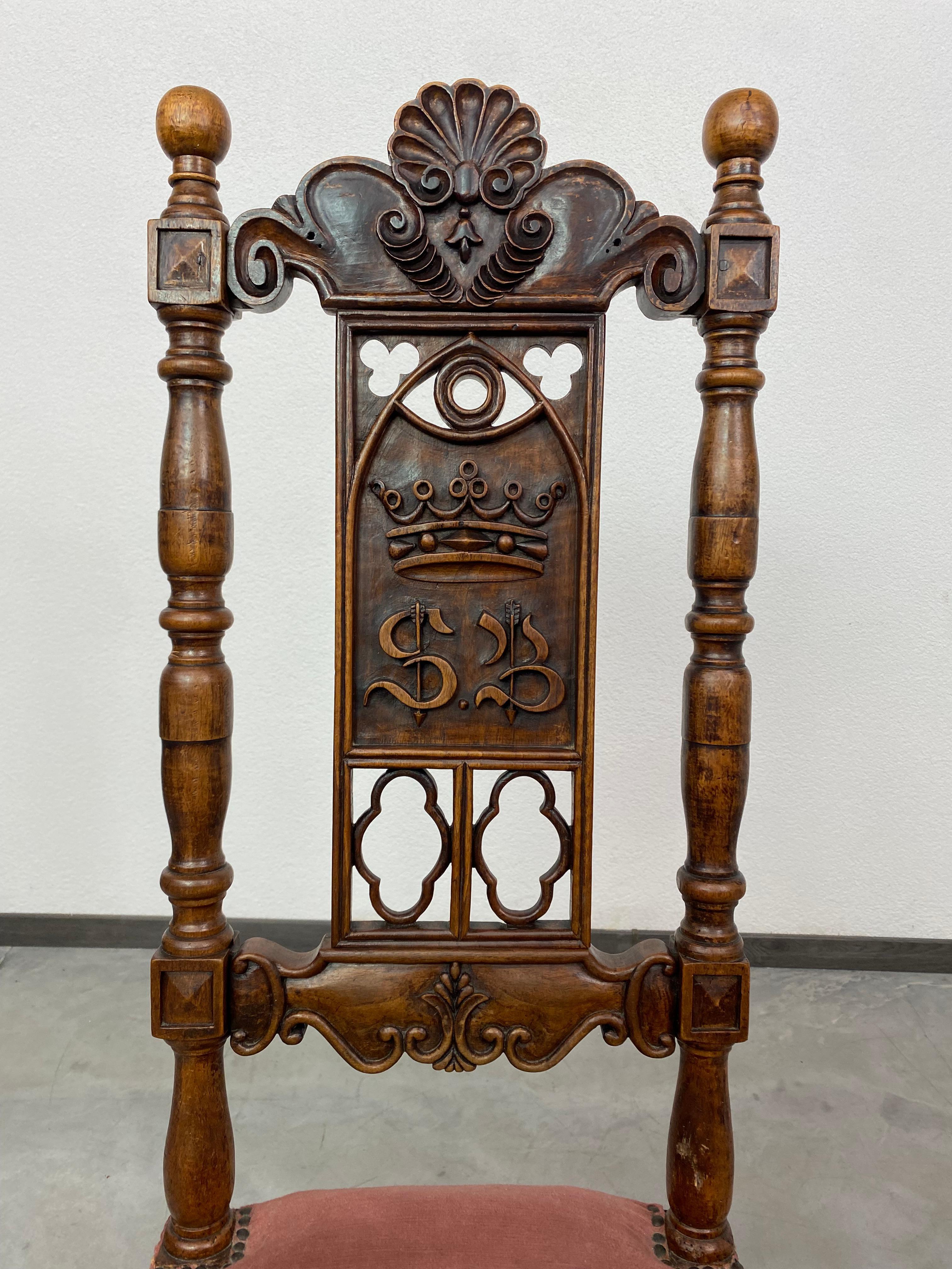19th century desk chair  In Good Condition For Sale In Banská Štiavnica, SK