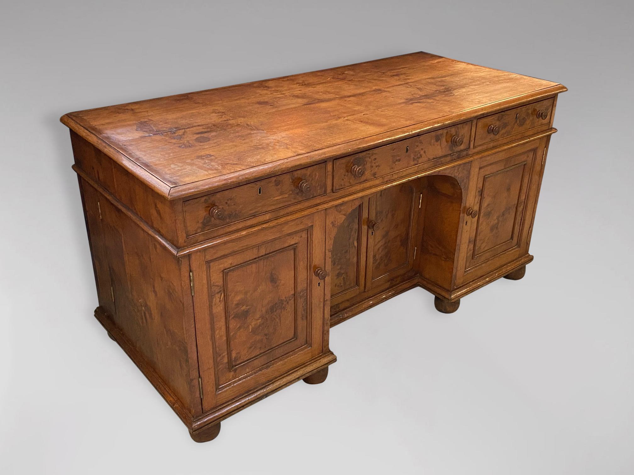 19th Century Desk in Pollard Oak For Sale 4