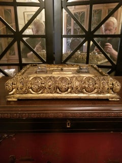 19th Century Desk / Ink Well Set