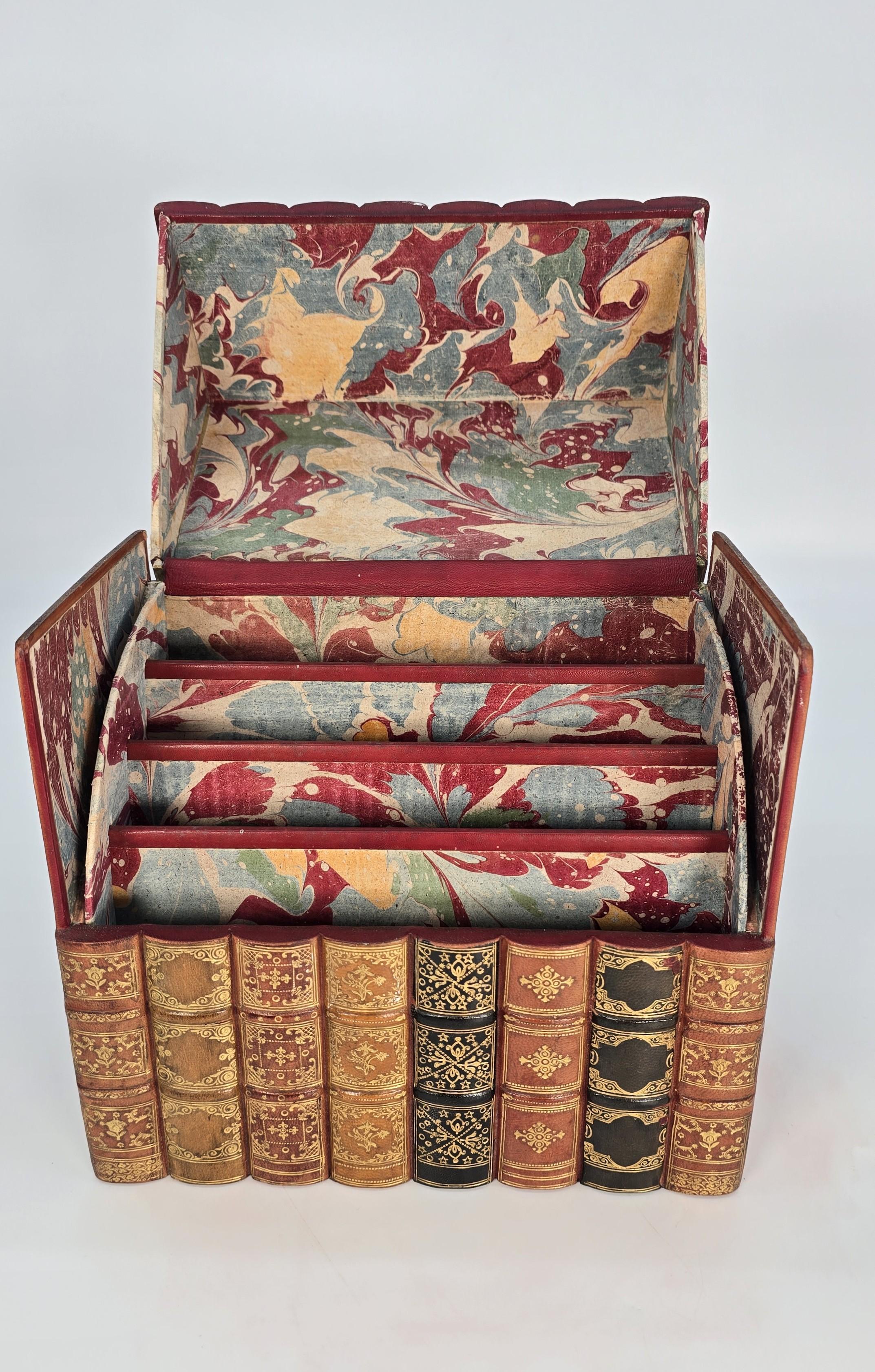 19th century desk stationery box in the form of books, English circa 1890 For Sale 3