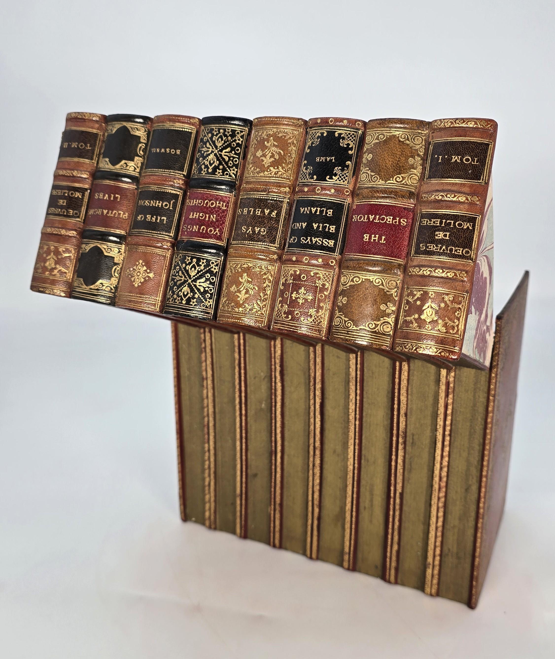 19th century desk stationery box in the form of books, English circa 1890 For Sale 6
