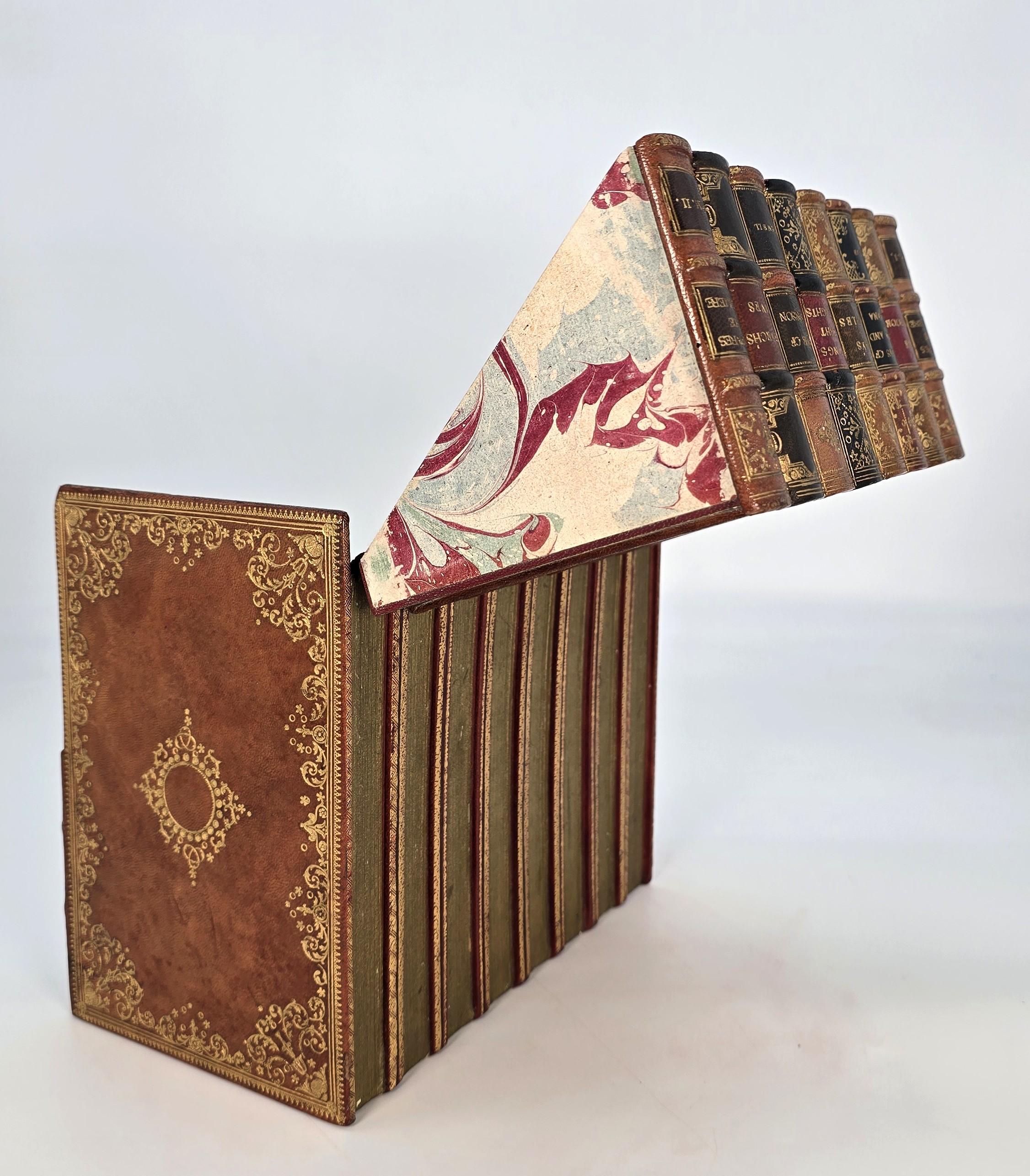 19th century desk stationery box in the form of books, English circa 1890 For Sale 8