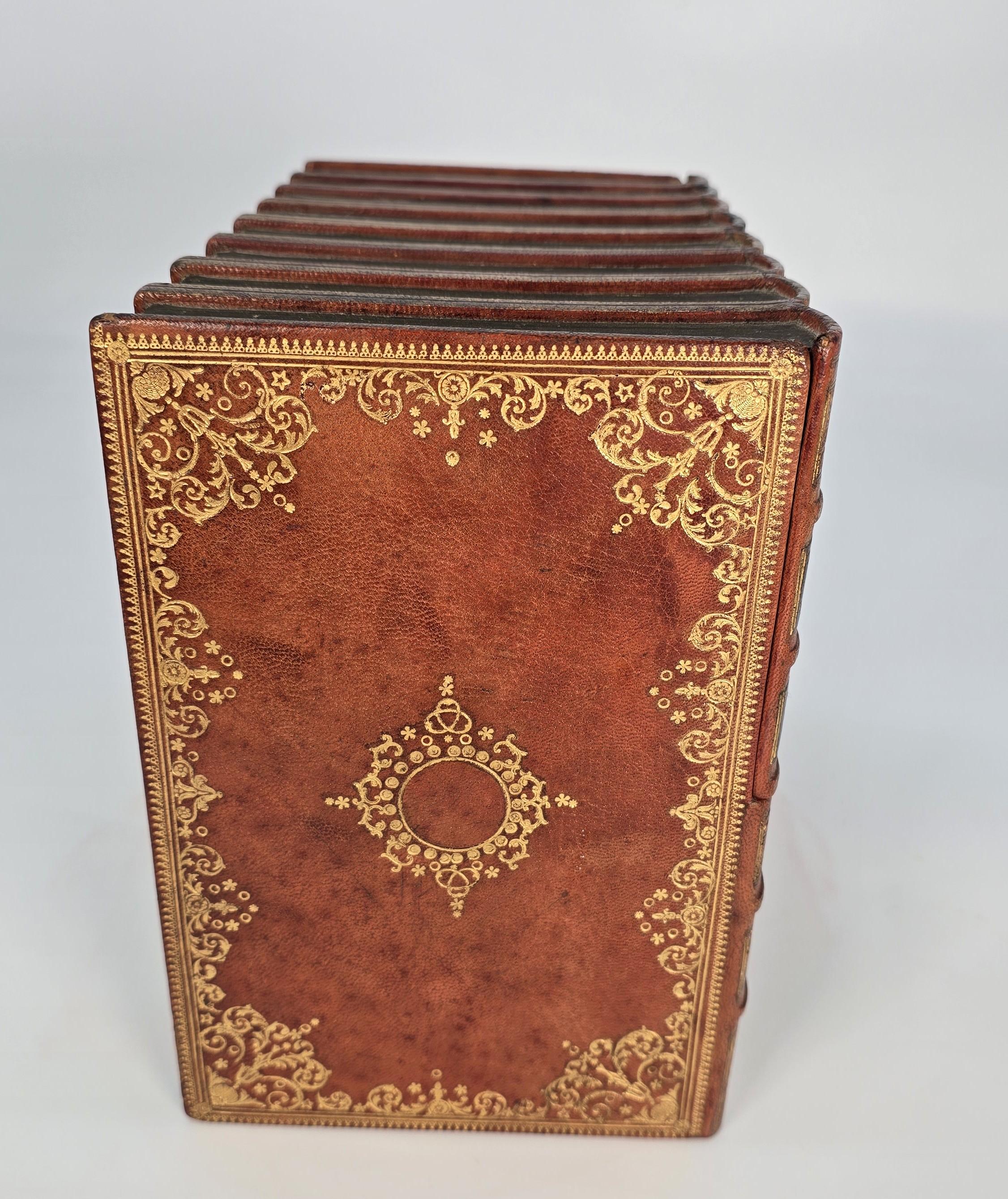 Hand-Crafted 19th century desk stationery box in the form of books, English circa 1890 For Sale