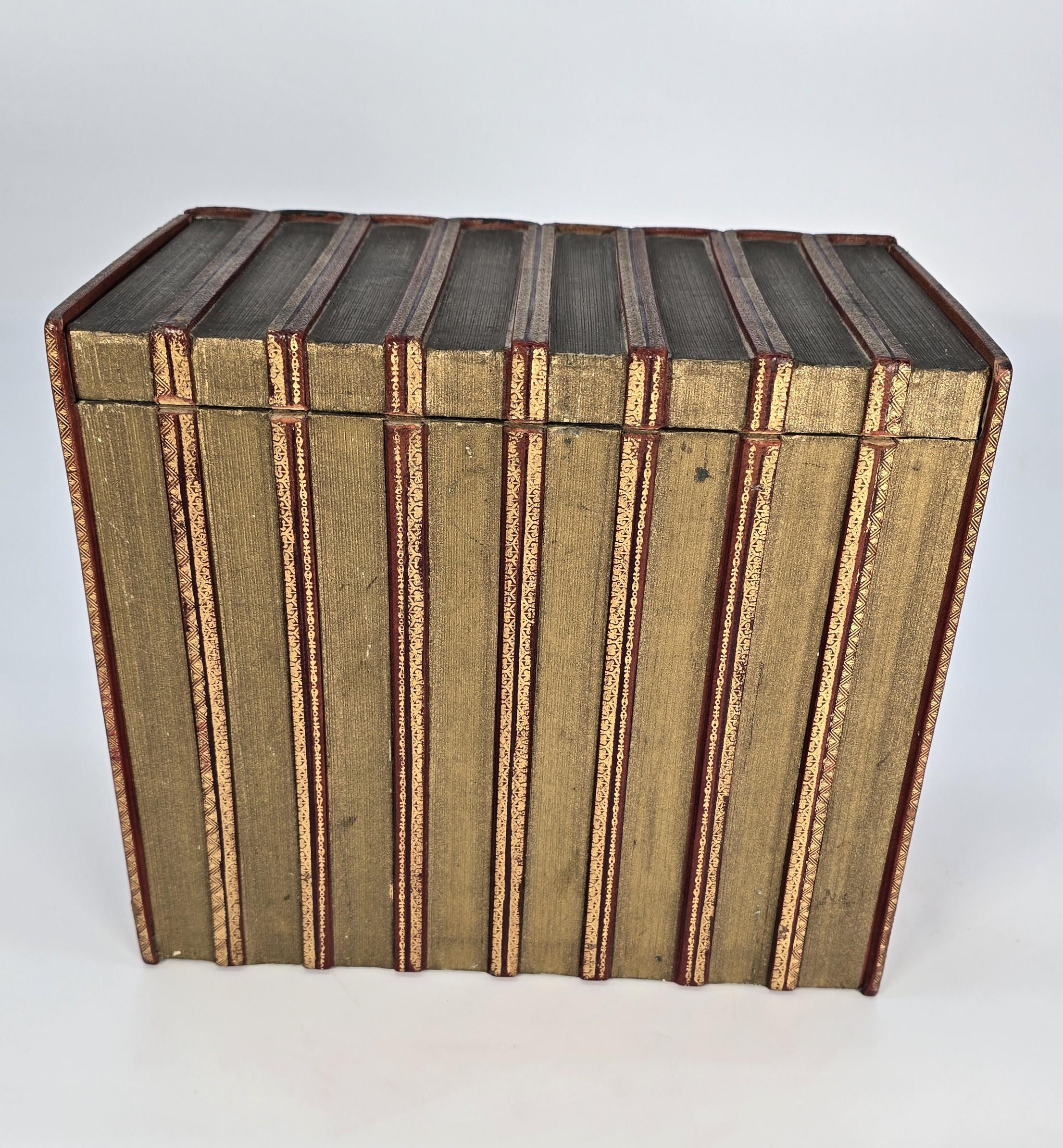 19th Century 19th century desk stationery box in the form of books, English circa 1890 For Sale
