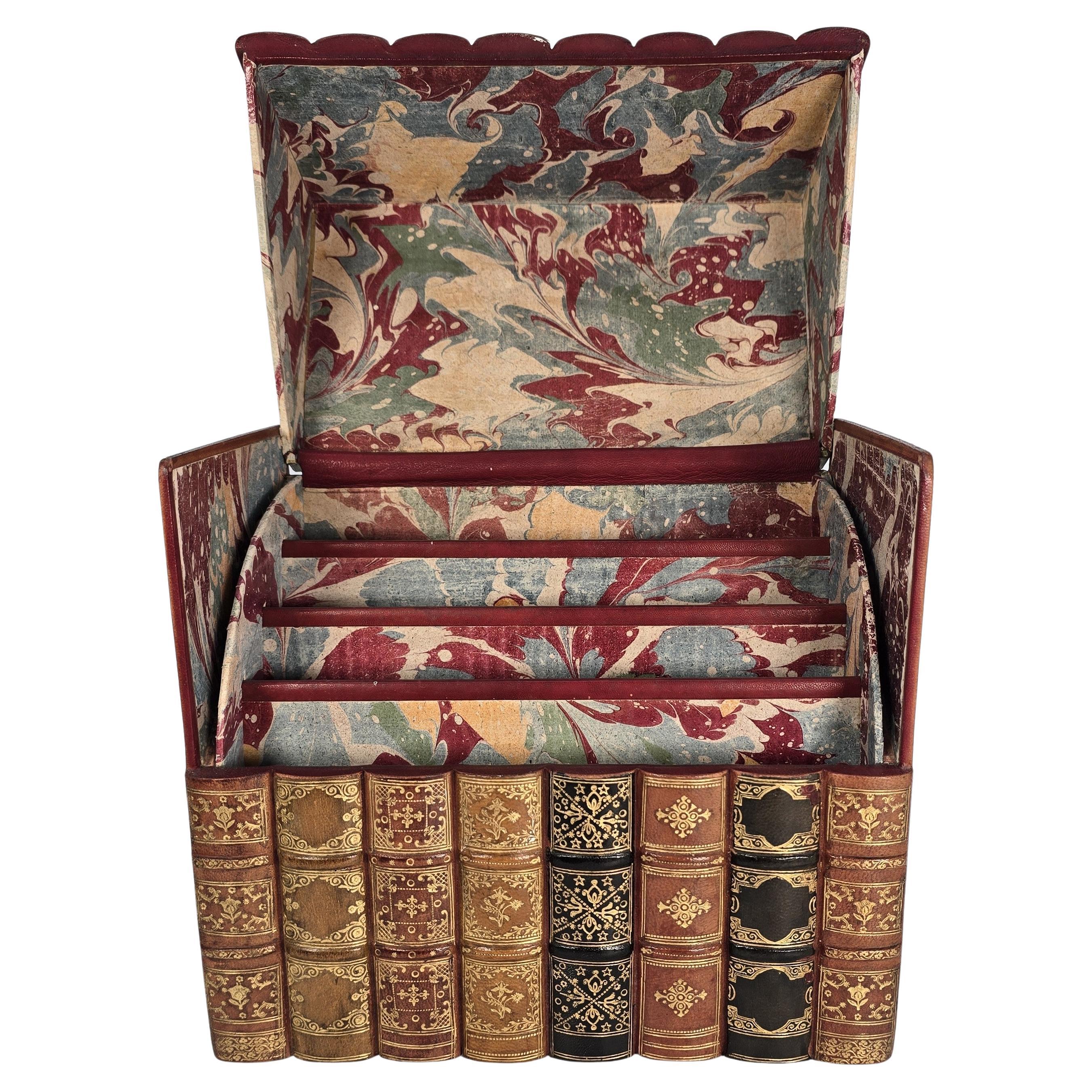 19th century desk stationery box in the form of books, English circa 1890