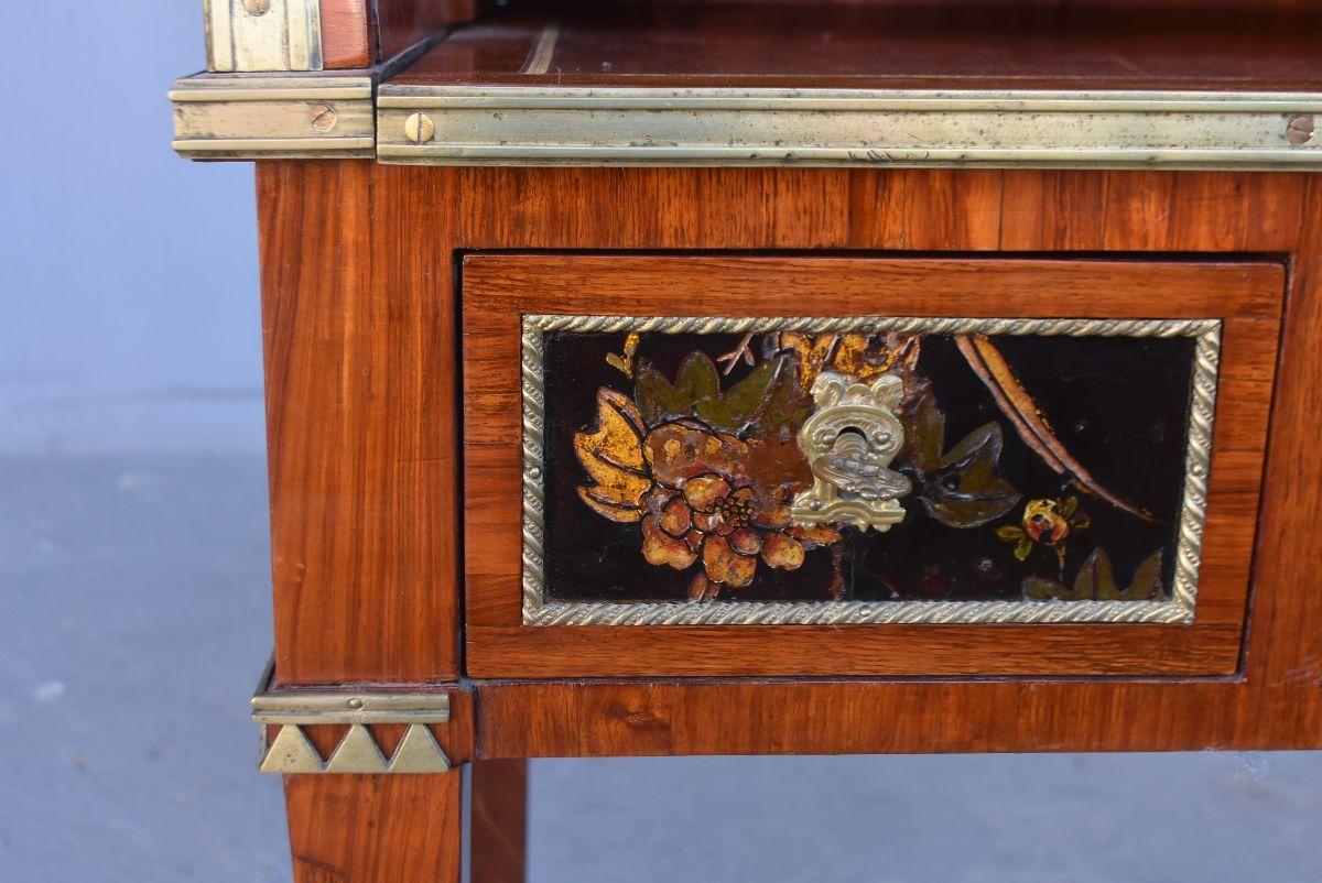 19th Century Desk with Cylinder Japanese Lacquer Decor 6