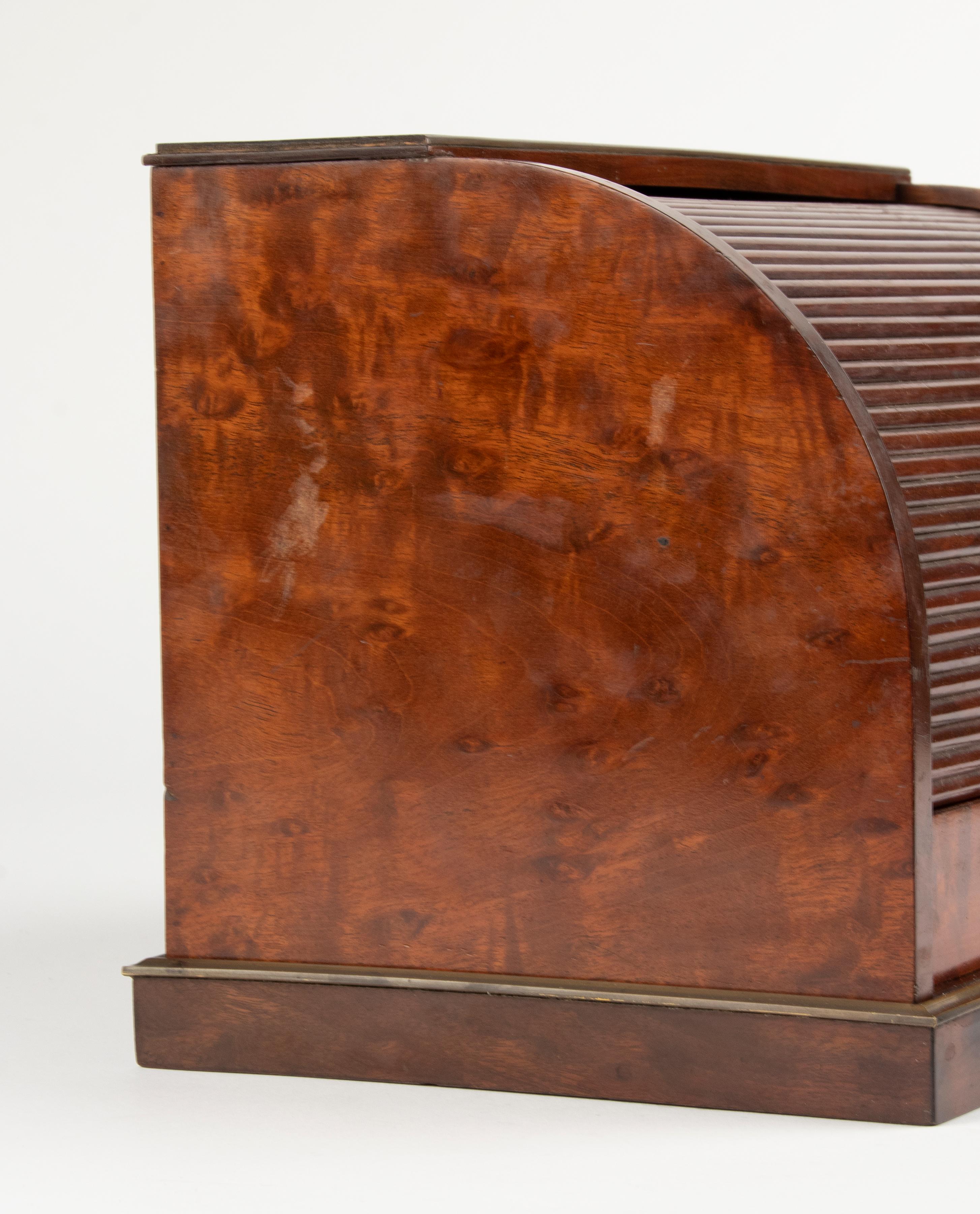 19th Century Desktop Tambour Letter Storage Box For Sale 2