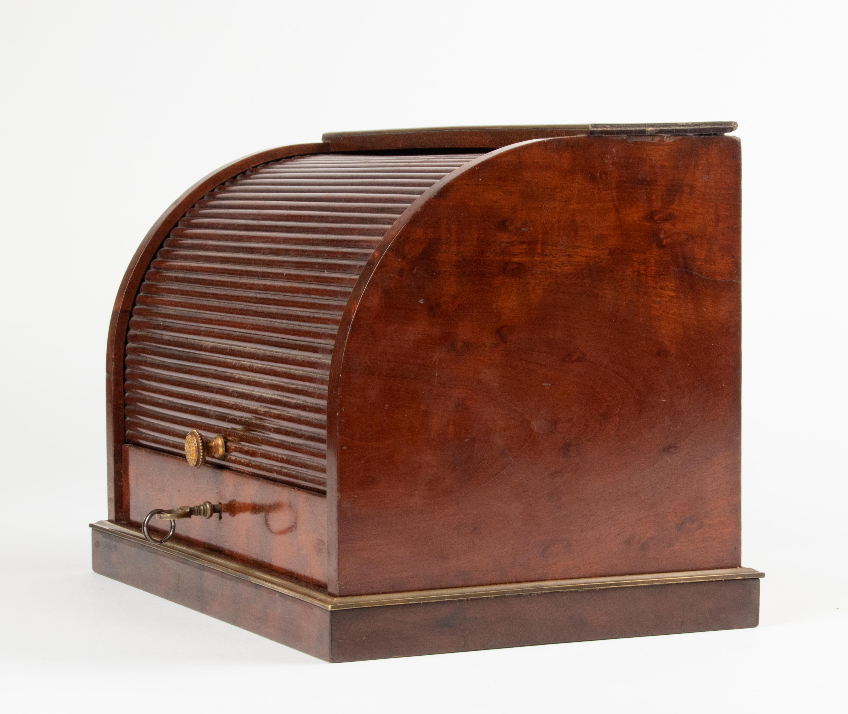 19th Century Desktop Tambour Letter Storage Box For Sale 5