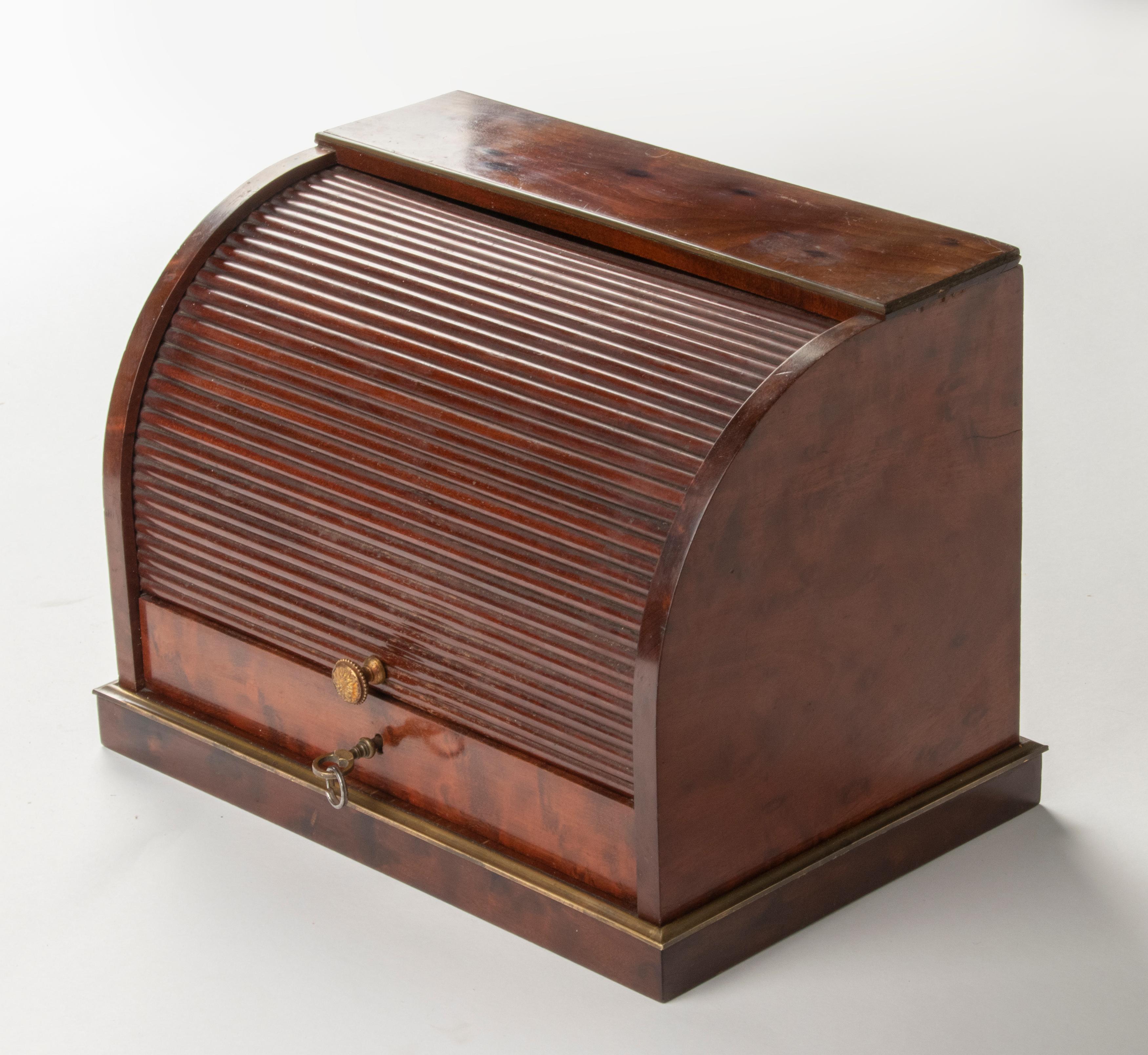 19th Century Desktop Tambour Letter Storage Box For Sale 9