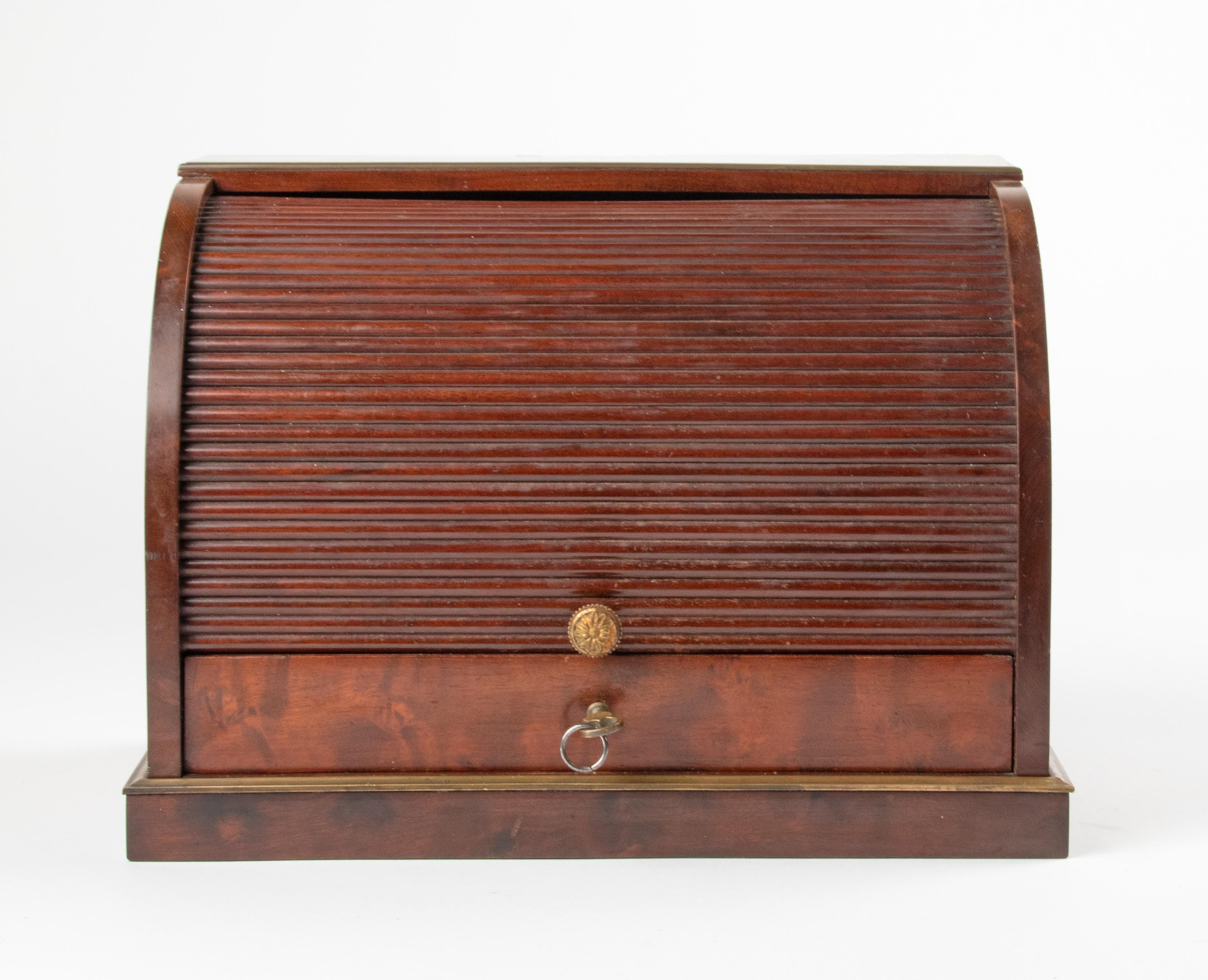 French 19th Century Desktop Tambour Letter Storage Box For Sale