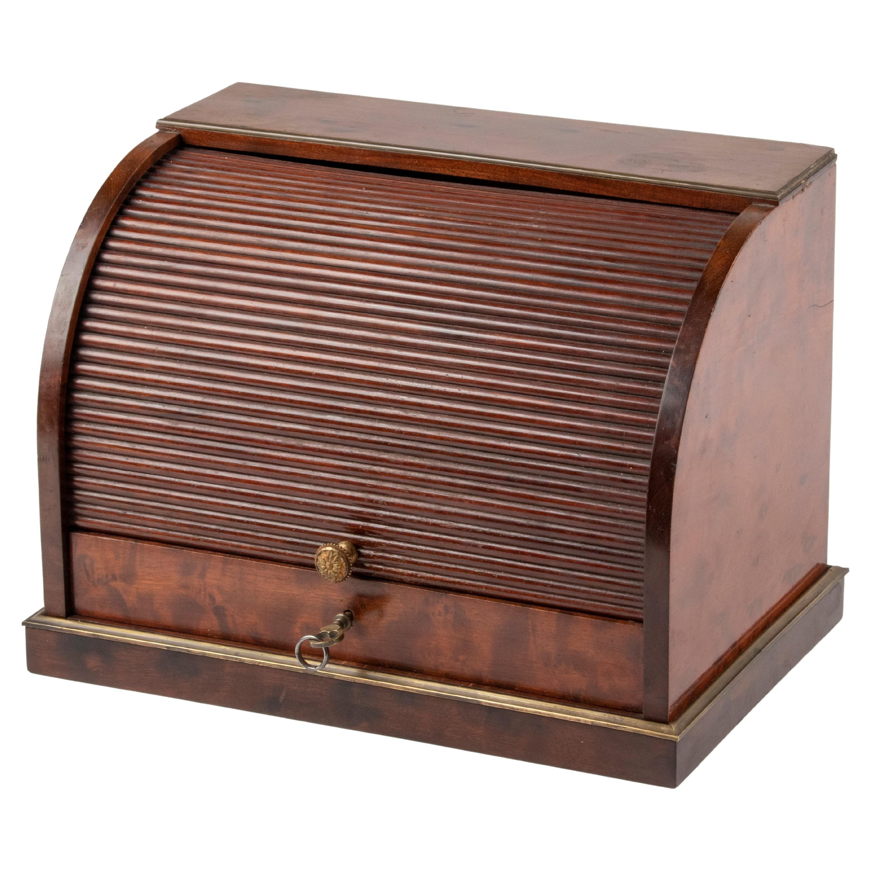 19th Century Desktop Tambour Letter Storage Box