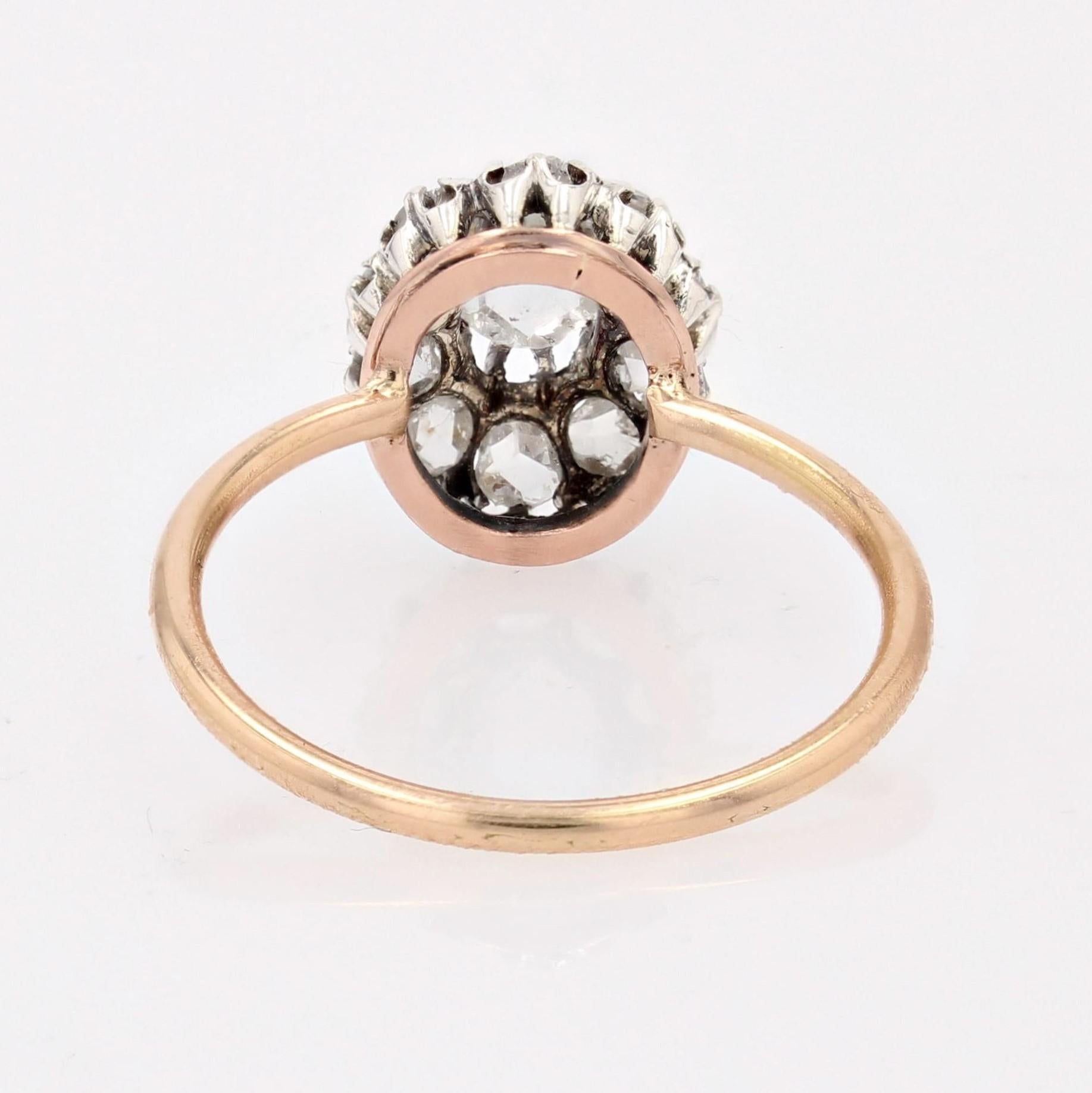19th Century Diamond 18 Karat Yellow Gold Pompadour Ring For Sale 3