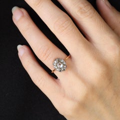 19th Century Diamond 18 Karat Yellow Gold Pompadour Ring