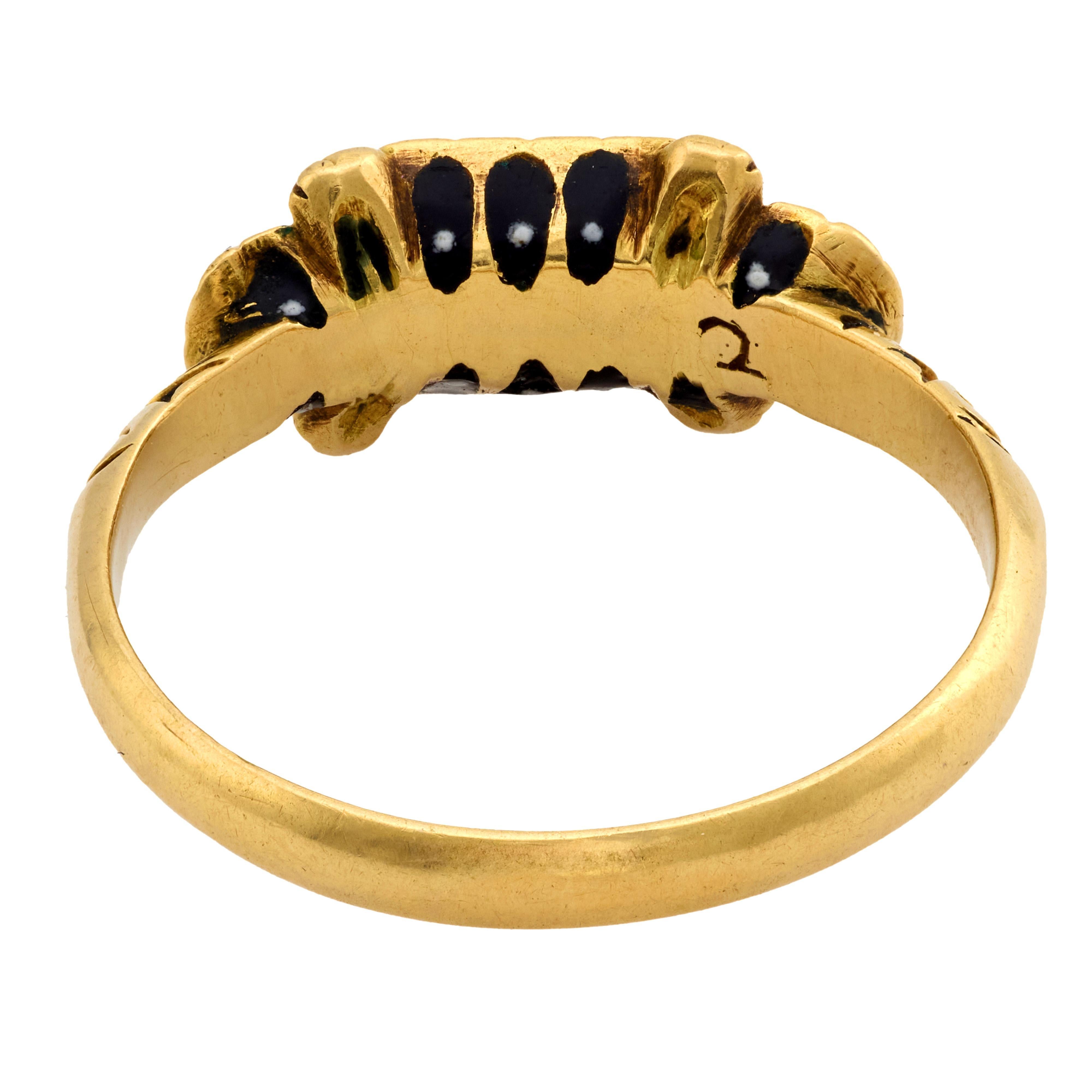 19th Century diamond 18k yellow gold ring In Good Condition For Sale In Beverly Hills, CA