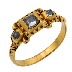 Antique 19th Century diamond 18k yellow gold ring