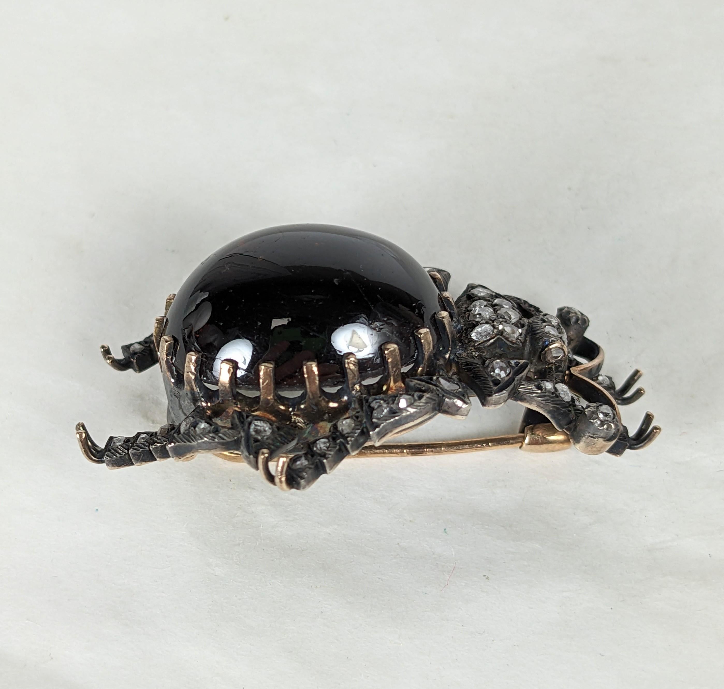 19th Century Diamond and Carbuncle Garnet Beetle  For Sale 4