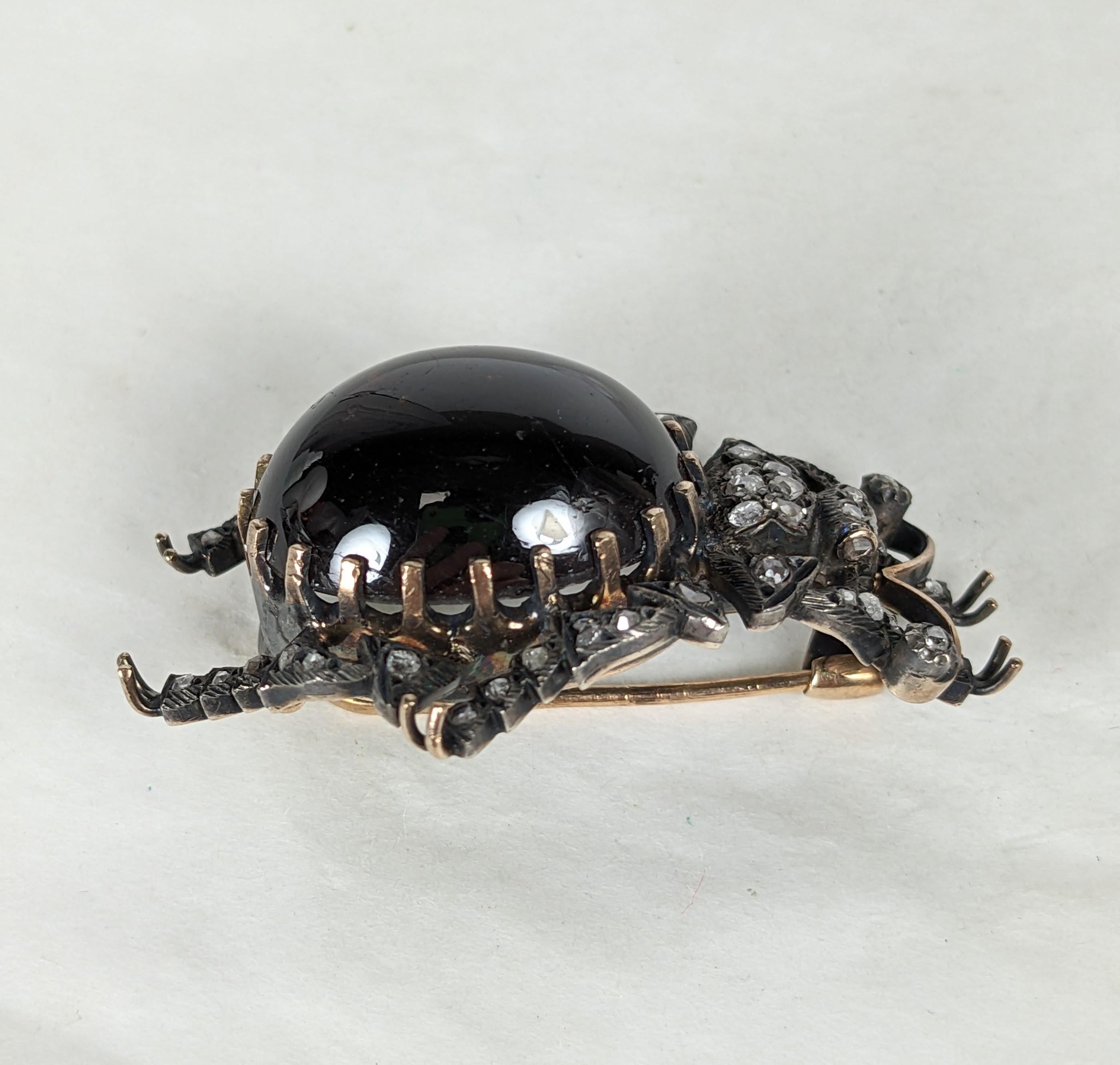19th Century Diamond and Carbuncle Garnet Beetle For Sale 4