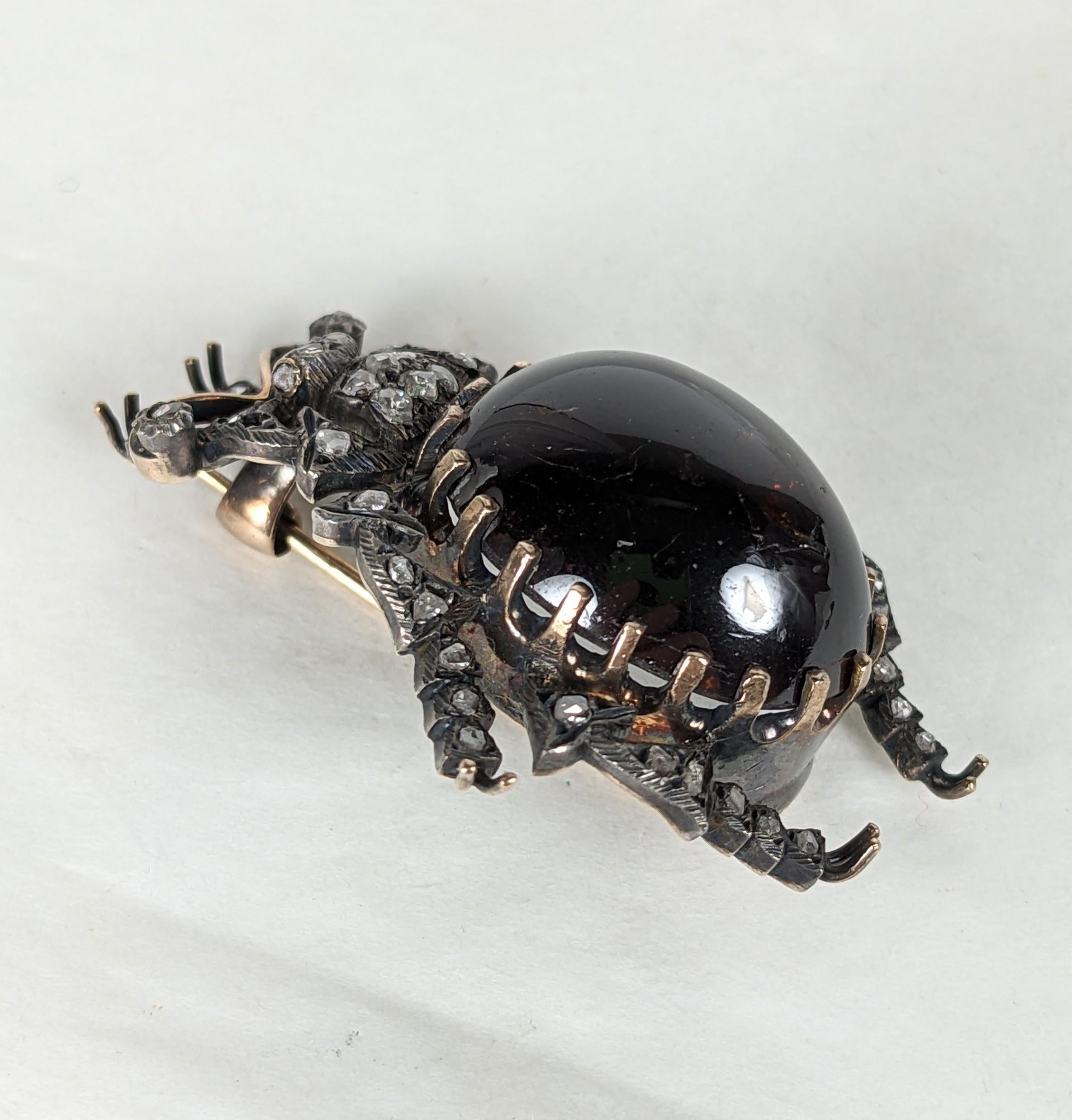 19th Century Diamond and Carbuncle Garnet Beetle  For Sale 2