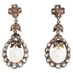 19th Century Diamond and Pearl Earrings
