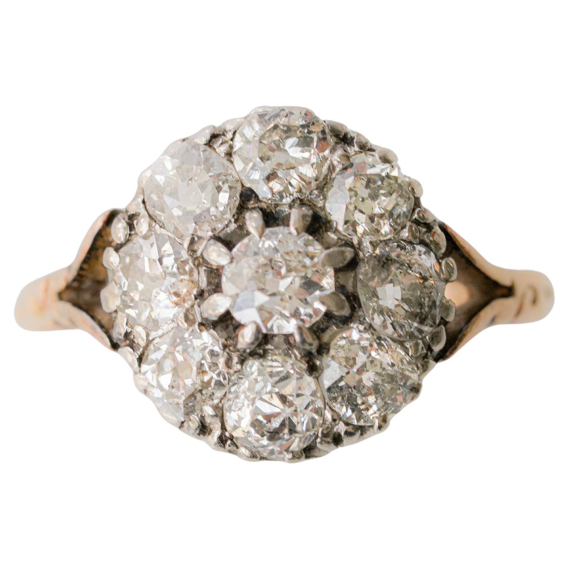 19th Century Diamond Cluster Ring