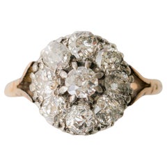 Anillo en racimo de diamantes del siglo XIX