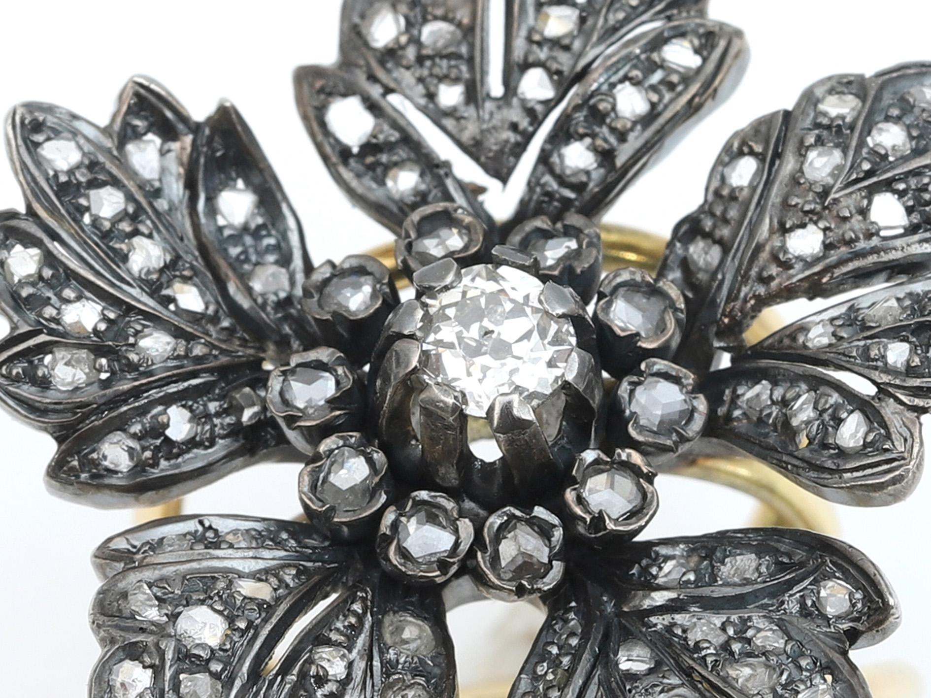 Anillo Flor de diamantes del siglo XIX en venta 2