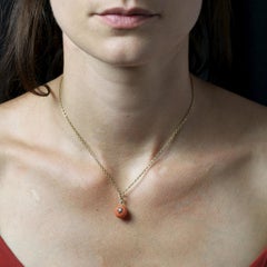 19th Century Diamond Star 18 Karat Yellow Gold Coral Bead Charm Pendant