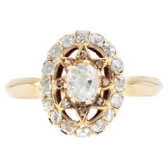 19th Century Diamonds 18 Karat Yellow Gold Starry Pompadour Ring