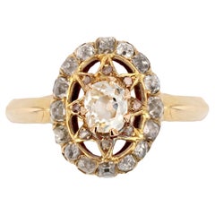 19th Century Diamonds 18 Karat Yellow Gold Starry Pompadour Ring