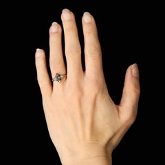 19th Century Diamonds Black Enamel 18 Karat Yellow Gold Diamond-Shaped Ring