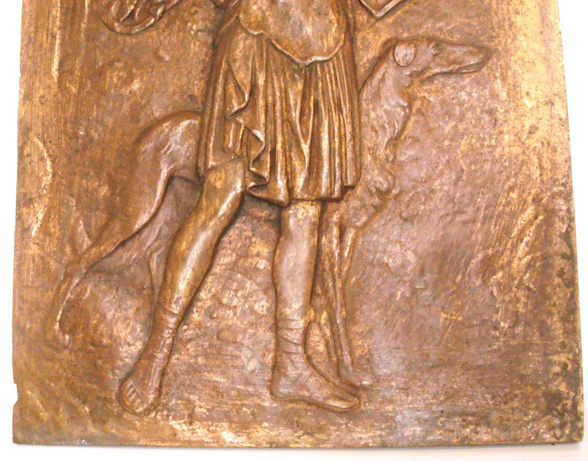 Francese Targa da parete con bassorilievo in bronzo di Diana cacciatrice del XIX secolo in vendita