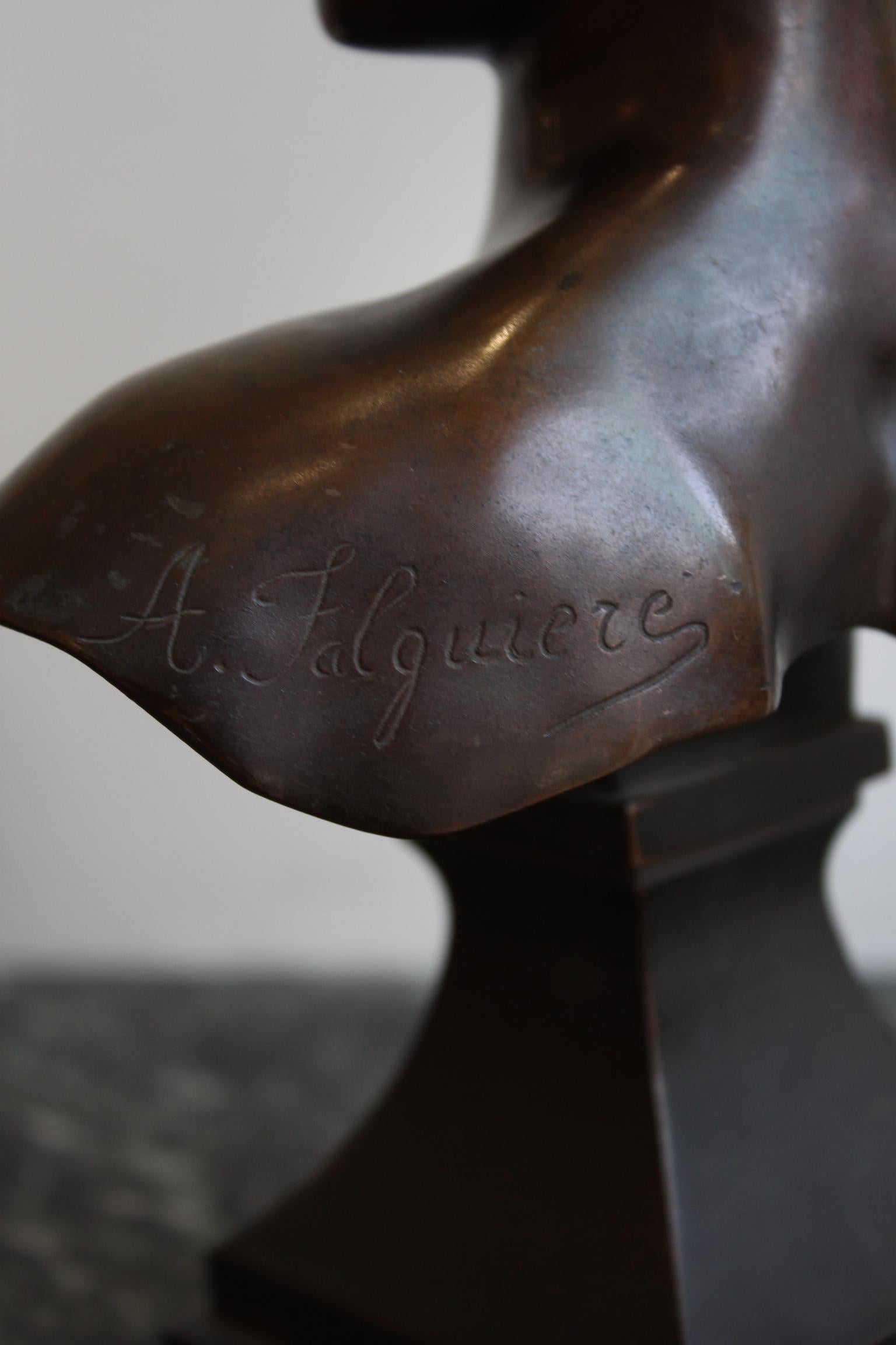 19th Century Diane Huntress Bust by Alexandre Falguière 3