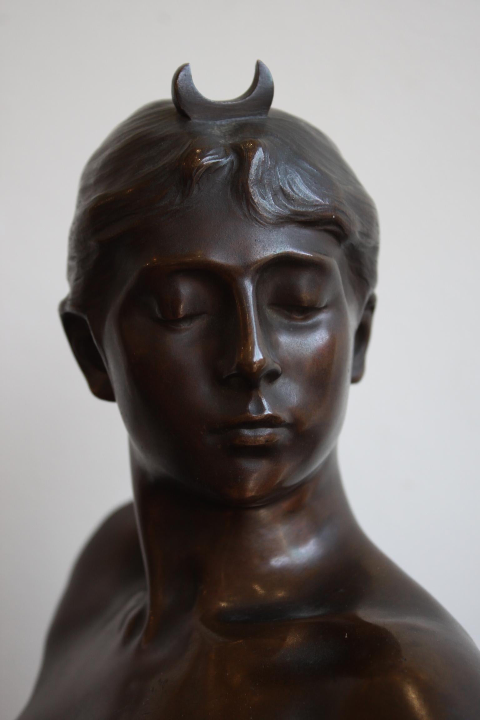 19th Century Diane Huntress Bust by Alexandre Falguière 1