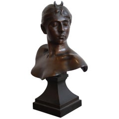 19th Century Diane Huntress Bust by Alexandre Falguière
