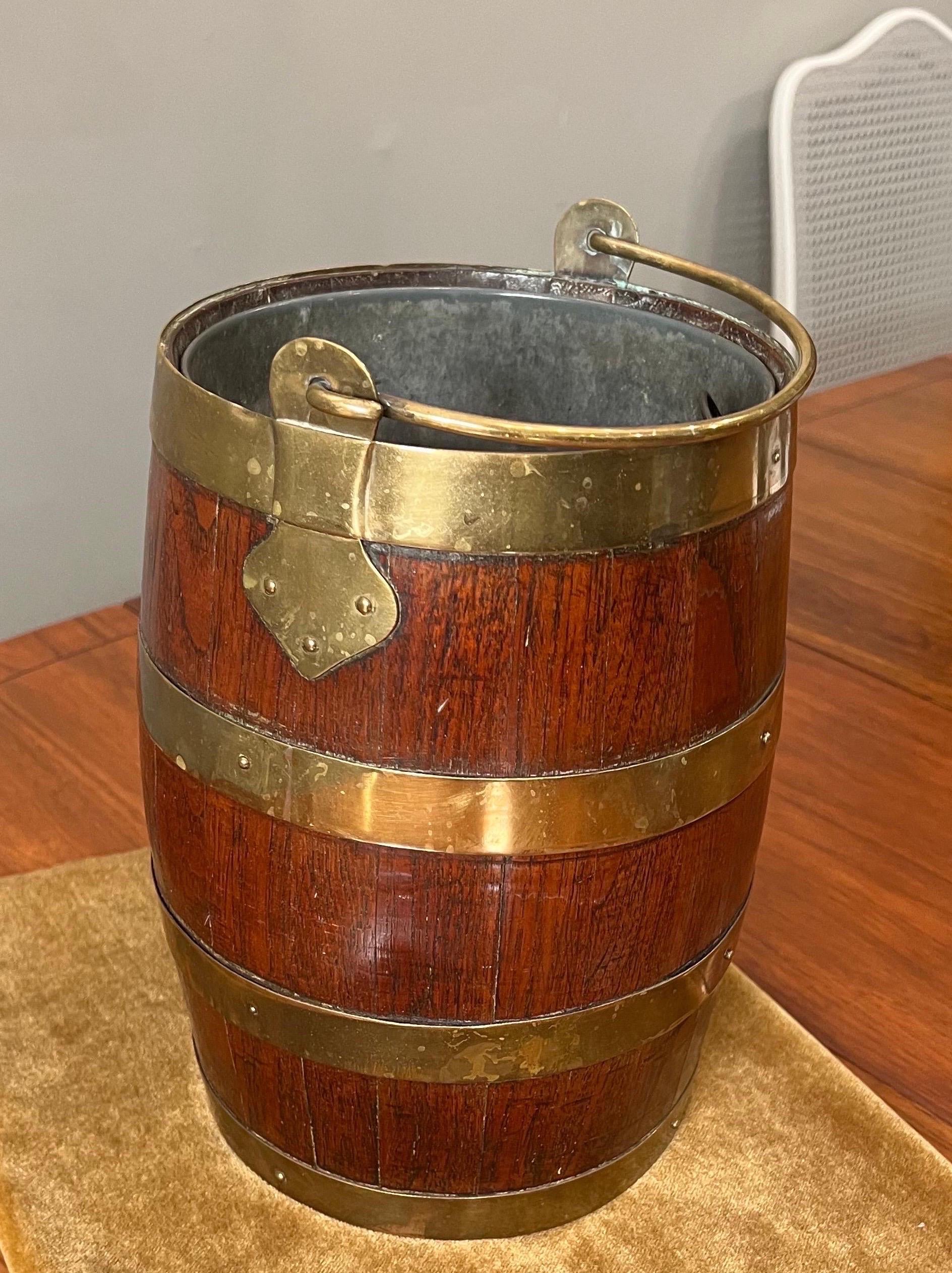 19th Century Diminutive Brass bound Peat Bucket 2
