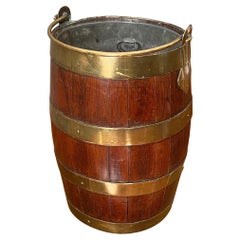 Antique 19th Century Diminutive Brass bound Peat Bucket