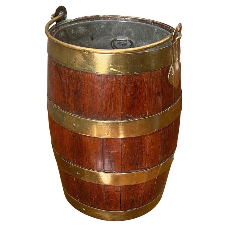 19th Century Diminutive Brass bound Peat Bucket For Sale at 1stDibs