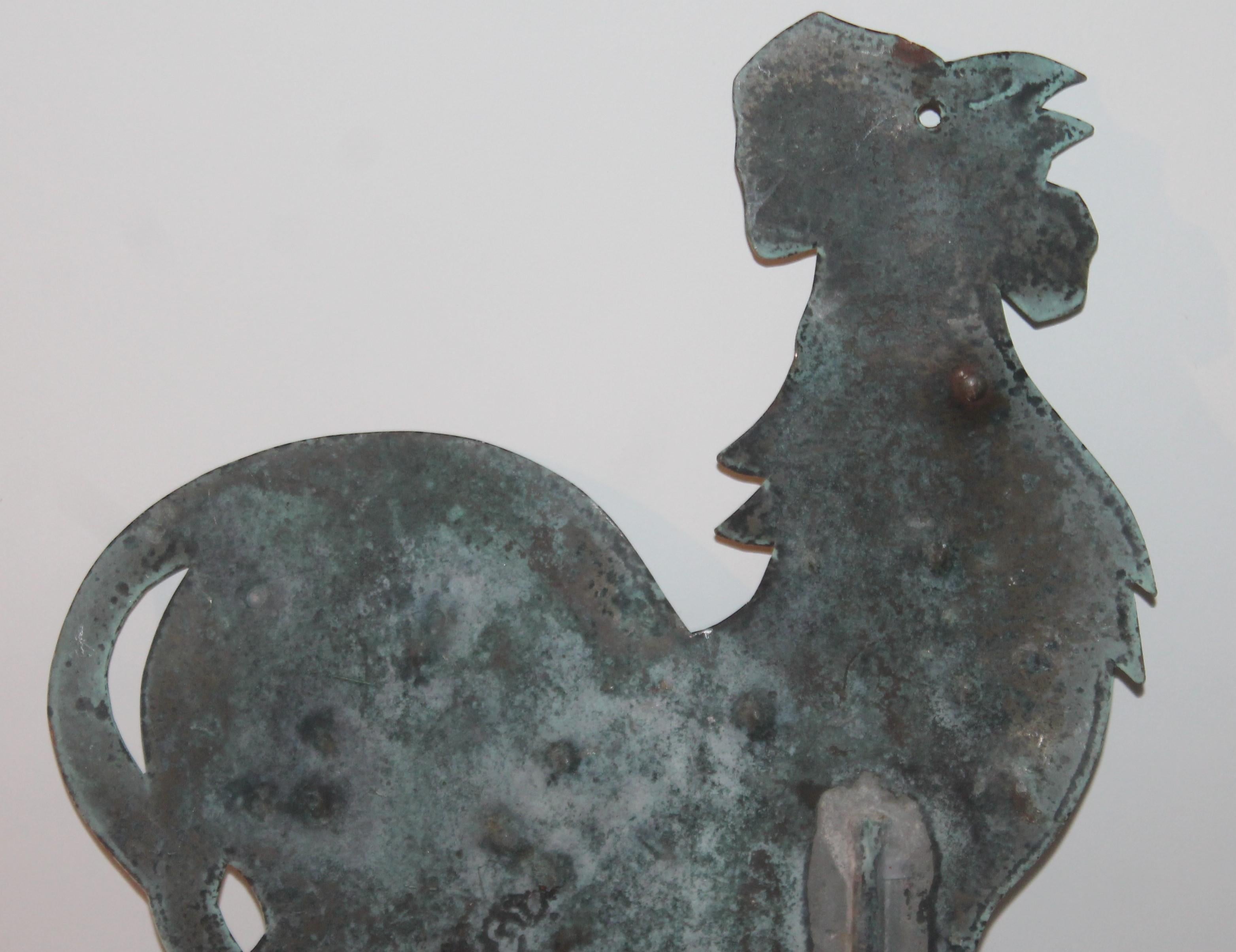 19th Century Diminutive Copper Rooster Weather Vane with Stand 1