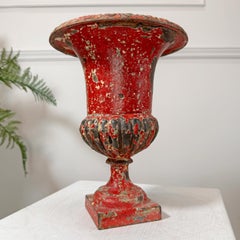 19th Century Diminutive French Cast Iron Medici Urn