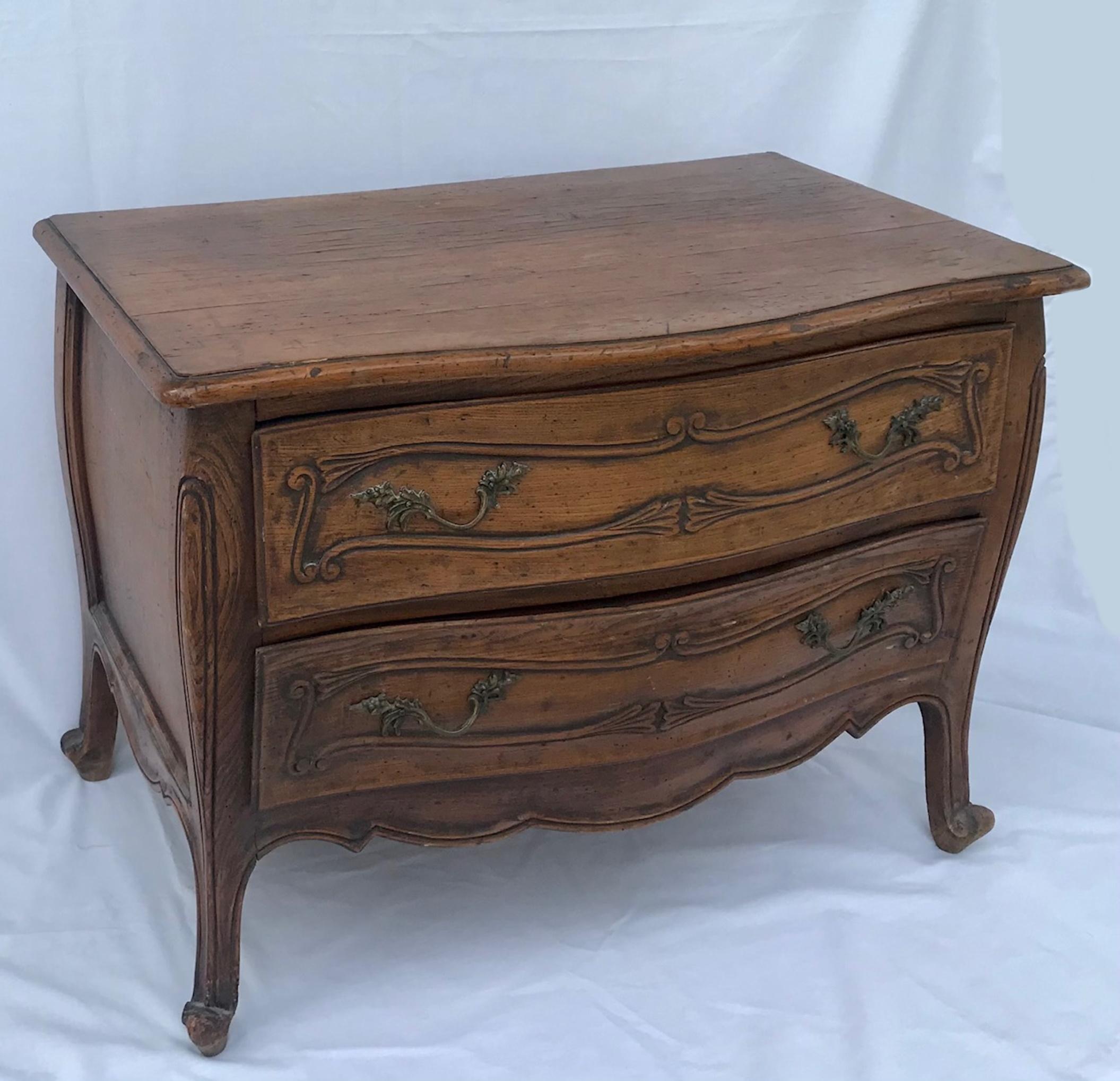 Hand-Crafted 19th Century Diminutive French Provincial Child’s Chest of Drawers For Sale