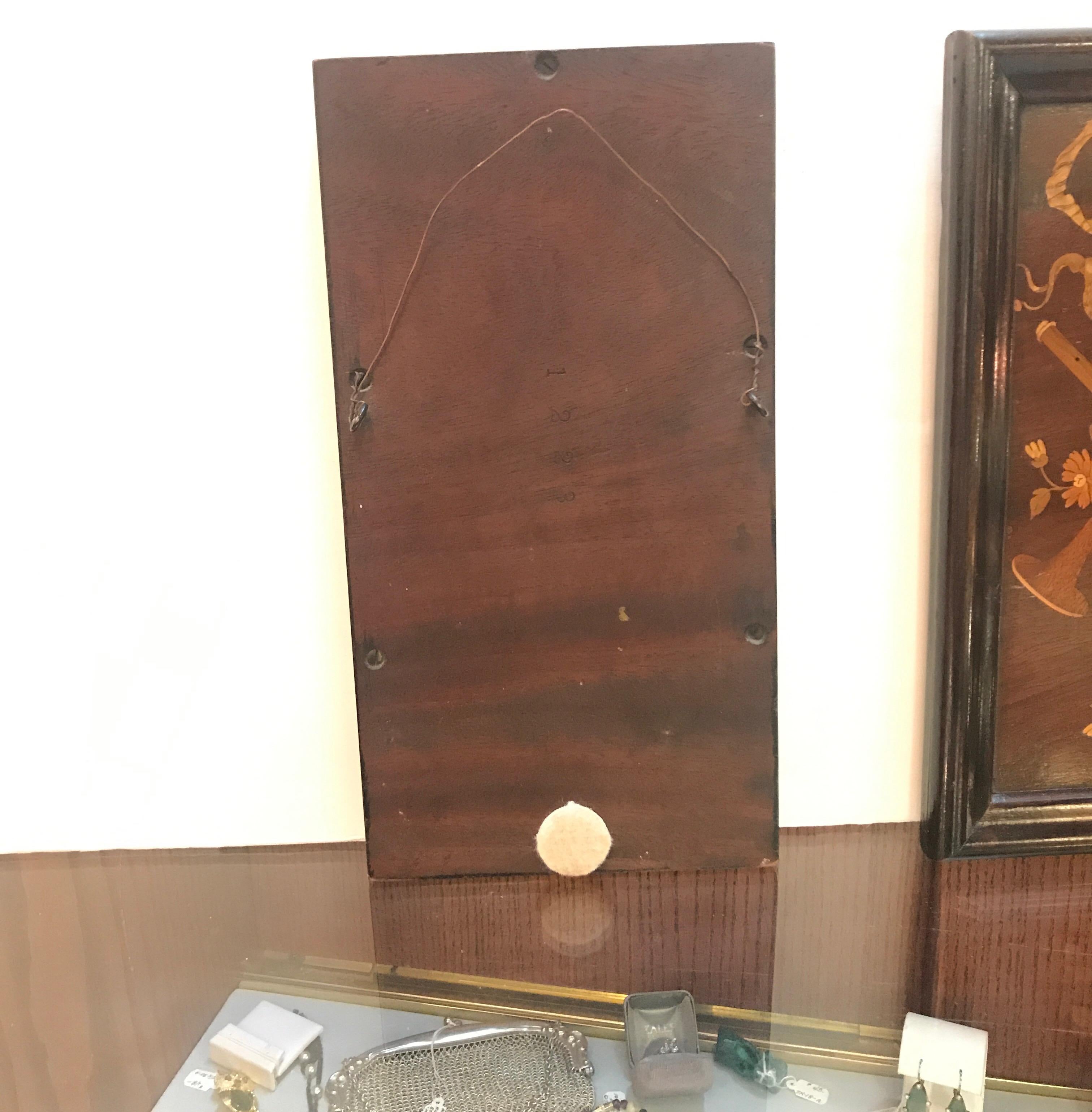 Mahogany 19th Century Diminutive Inlaid Wood Framed Panels For Sale
