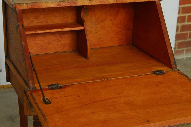 19th Century Diminutive Pine Slant Front Desk For Sale At 1stdibs