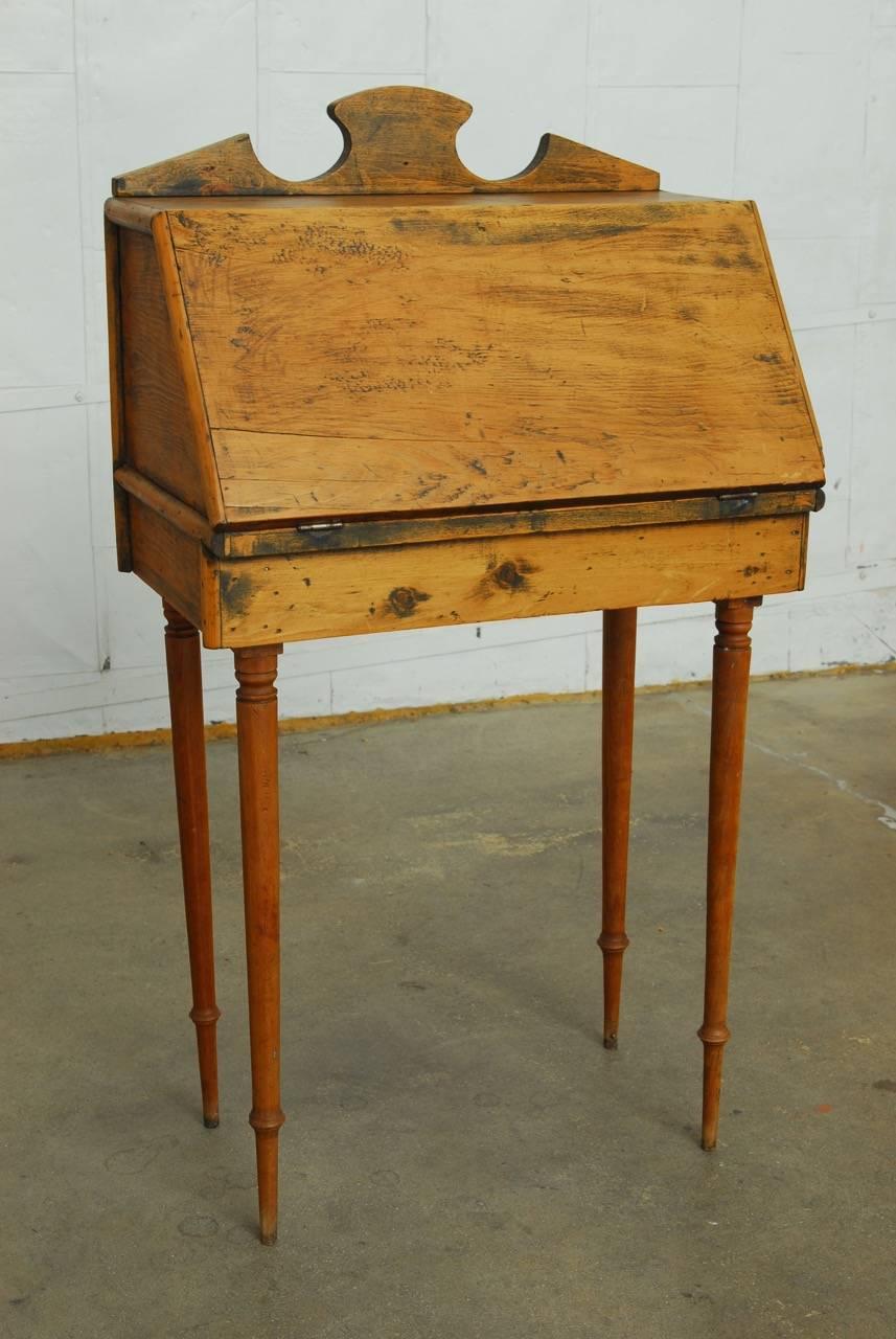Rustic 19th Century Diminutive Pine Slant Front Desk