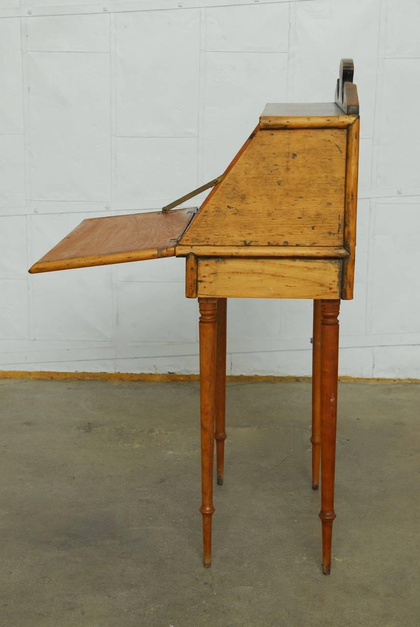 American 19th Century Diminutive Pine Slant Front Desk